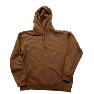 Cotton On Garments Hoodie Sweatshirt Mens Large L Brown Fleece Pullover
